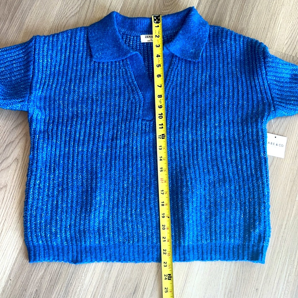 Zenana Ribbed Shaker Knit Sweater L Blue White Pullover
Casual Career - Picture 5 of 12